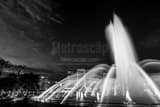 Horizontal The Jacksonville Skyline at Night with the Friendship Fountain black and white Photos
