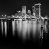 Square The Jacksonville Skyline on the St Johns River Banks black and white Photos