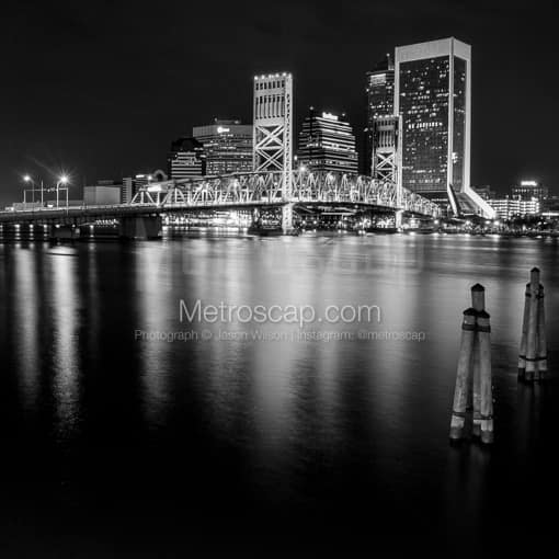Jacksonville Black and White Photos of The Jacksonville Skyline on the St Johns River Banks The Jacksonville Skyline on the St Johns River Banks -- Jacksonville Black and White Photos
