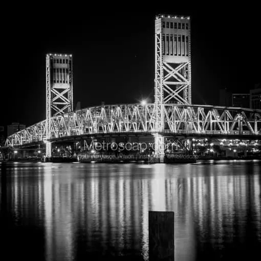 Jacksonville Pictures Black & White. Trusses Main Street Draw Bridge