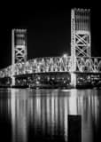 Vertical The Main Street Drawbridge over the St Johns River black and white Pictures