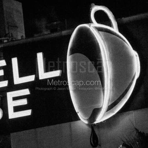 The Maxwell House Neon Sign -- Jacksonville Black and White Photography