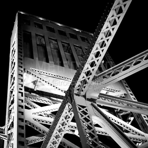 Trusses of the Main Street Drawbridge -- Jacksonville Black and White Photography