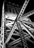 Vertical Trusses of the Main Street Drawbridge black and white Pictures
