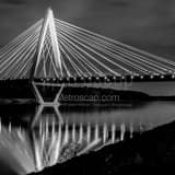 Square The I-35 Bridge over the Missouri River black and white Photography