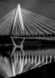 Vertical The I-35 Bridge over the Missouri River black and white Photography