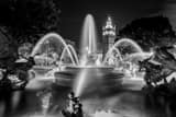Horizontal The JC Nichols Fountain at Night black and white Photos