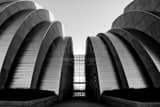 Horizontal The KC Performing Arts Center Entrance black and white Photos