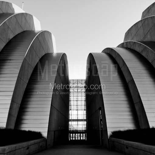 The KC Performing Arts Center Entrance -- Kansas City Black and White Photos