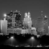 Square The KC Skyline from Berkley Park black and white Photos