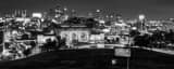 Panoramic The KC Skyline at Night from WWI Monument black and white Photos