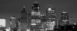 Panoramic The KC Skyline without Union Station black and white Photos