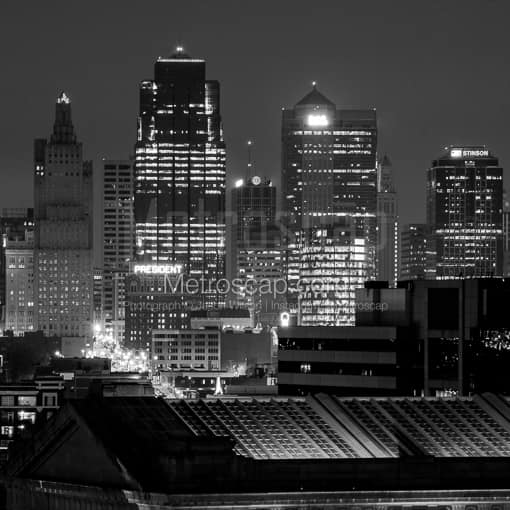 The KC Skyline without Union Station -- Kansas City Black and White Photos