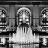Square The KC Union Station Fountain black and white Photos