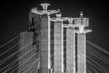 Horizontal The KCPL Building and Bartle Hall Pylons black and white Photos