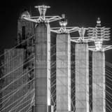 Square The KCPL Building and Bartle Hall Pylons black and white Photos