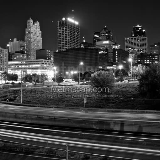 The North Side of the KC Skyline -- Kansas City Black and White Photos