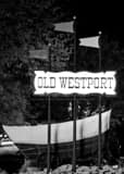Vertical The Old Westport Sign black and white Photos