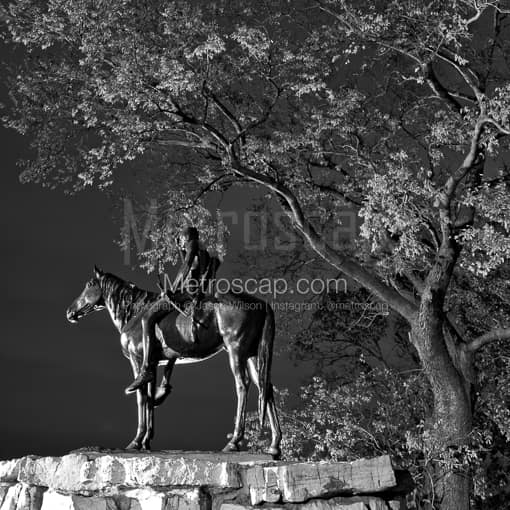 The Scout Statue in Penn Valley Park -- Kansas City Black and White Photos