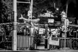 Horizontal Bos Fishwagon at Night black and white Pictures