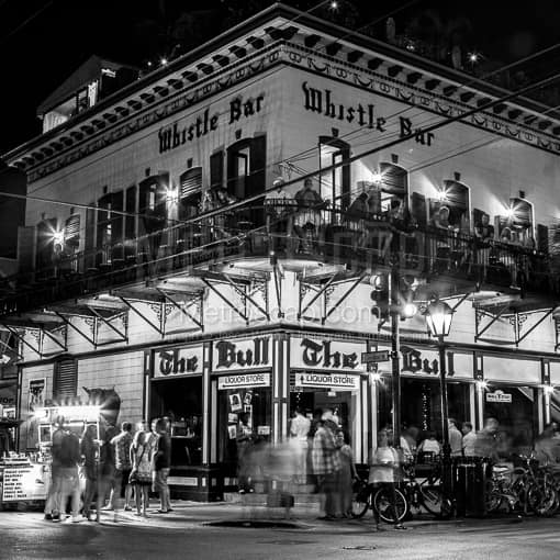 The Bull and Whistle Bar -- Key West Black and White Photography