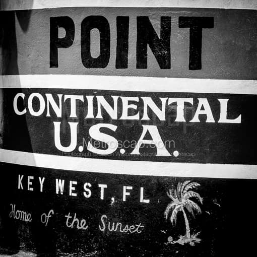 Key West Black and White Photography of A Close-up of the Southernmost Point Marker A Close-up of the Southernmost Point Marker -- Key West Black and White Photography