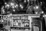 Horizontal A Cuban Coffee Queen Stand at Night Photography