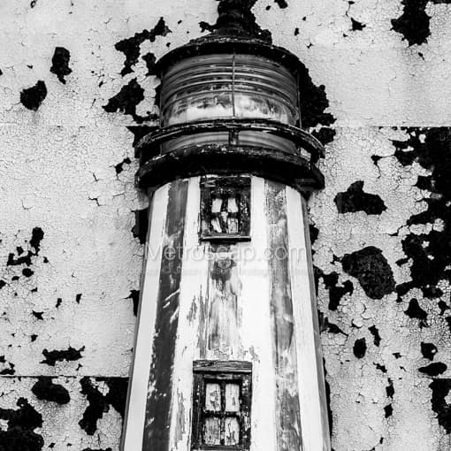 A Rusted Lighthouse on Clinton Market -- Key West Black and White Photography