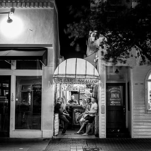 The Smallest Bar -- Key West Black and White Photography