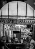Vertical The Smallest Bar in Key West landscape black and white Photography
