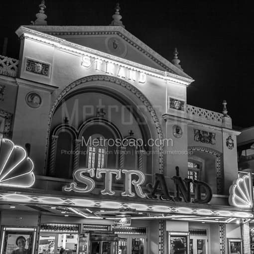 The Strand Theater at Night -- Key West Black and White Photography