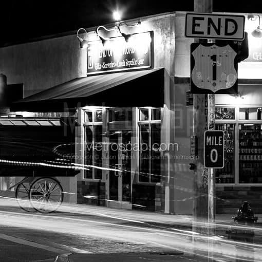 US Route 1 End -- Key West Black and White Photography