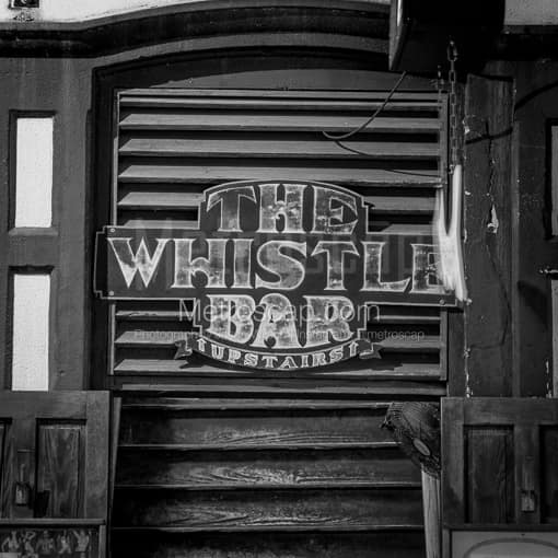The Whistle Bar Sign -- Key West Black and White Photography