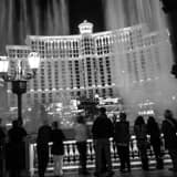 Square The End of a Bellagio Fountain Show black and white Pictures