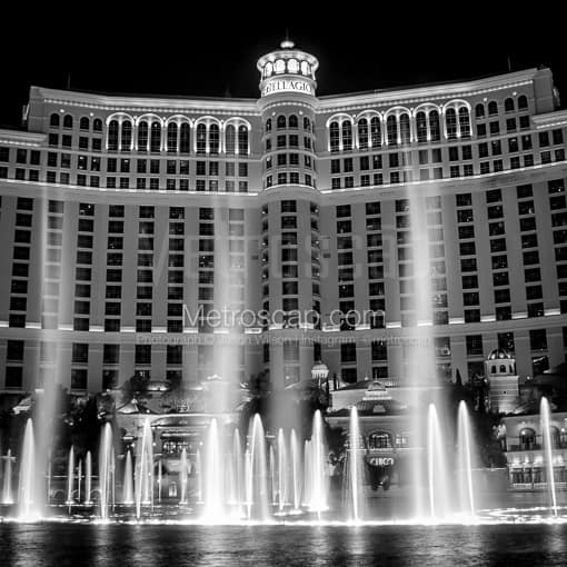 The Bellagio Fountains -- Las Vegas Black and White Photography