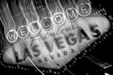 Horizontal An Intentionally Blurry Las Vegas Sign at Night Framed Photos