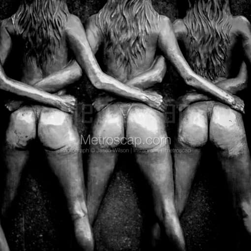 Las Vegas Black and White Photos of The Bronze Buns of the Crazy Girls at Riviera Casino The Bronze Buns of the Crazy Girls at Riviera Casino -- Las Vegas Black and White Photos