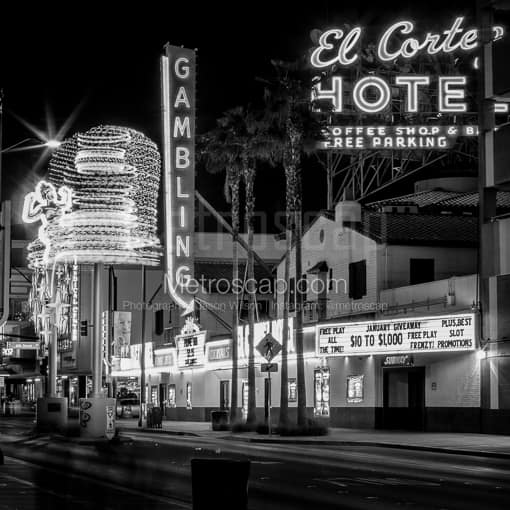 The El Cortez Hotel in Downtown Las Vegas -- Las Vegas Black and White Photography