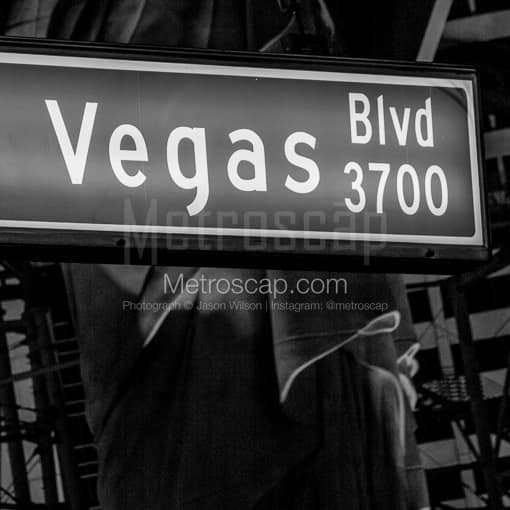 A Las Vegas Boulevard Street Sign -- Las Vegas Black and White Photography
