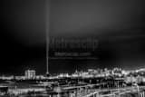 Horizontal The Las Vegas Skyline at Night from McCarran Airport Framed Photos