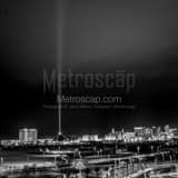 Square The Las Vegas Skyline at Night from McCarran Airport Framed Photos