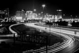 Horizontal The Las Vegas Skyline over Interstate 15 at Night Framed Photos