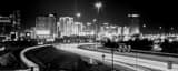 Panoramic The Las Vegas Skyline over Interstate 15 at Night Framed Photos