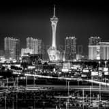 Square The North Las Vegas Strip Skyline at Night Framed Photos