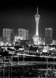 Vertical The North Las Vegas Strip Skyline at Night Framed Photos