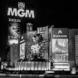 Square The MGM Grand at Night Framed Photos