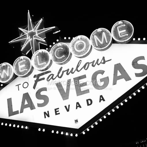 The Las Vegas Sign -- Las Vegas Black and White Photography