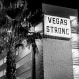 Square A Vegas Strong Sign on a Casino Employee Parking Garage Framed Photos