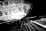 Horizontal Close Up Zoom Out of the Las Vegas Sign Framed Photos