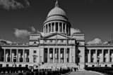 Horizontal The Arkansas State Capitol Building black and white Photos